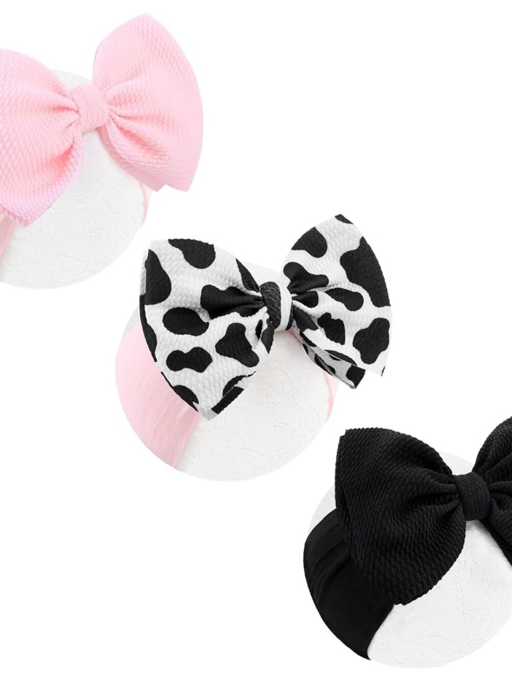 Moo Cow Print 6’’ Hair Bows for Girls Cowgirl Accessories Newborn Infant Toddler